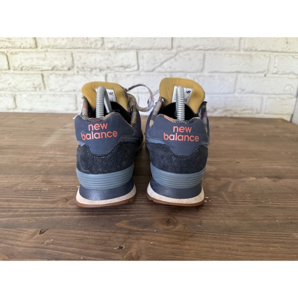 New Balance 574 HMK Dark Blue Plaid Suede Men's Limited Edition Sneakers Sz 9.5 - Picture 3 of 11